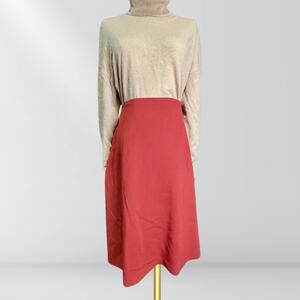 QL2 Italy Ginger Wool Flared Skirt